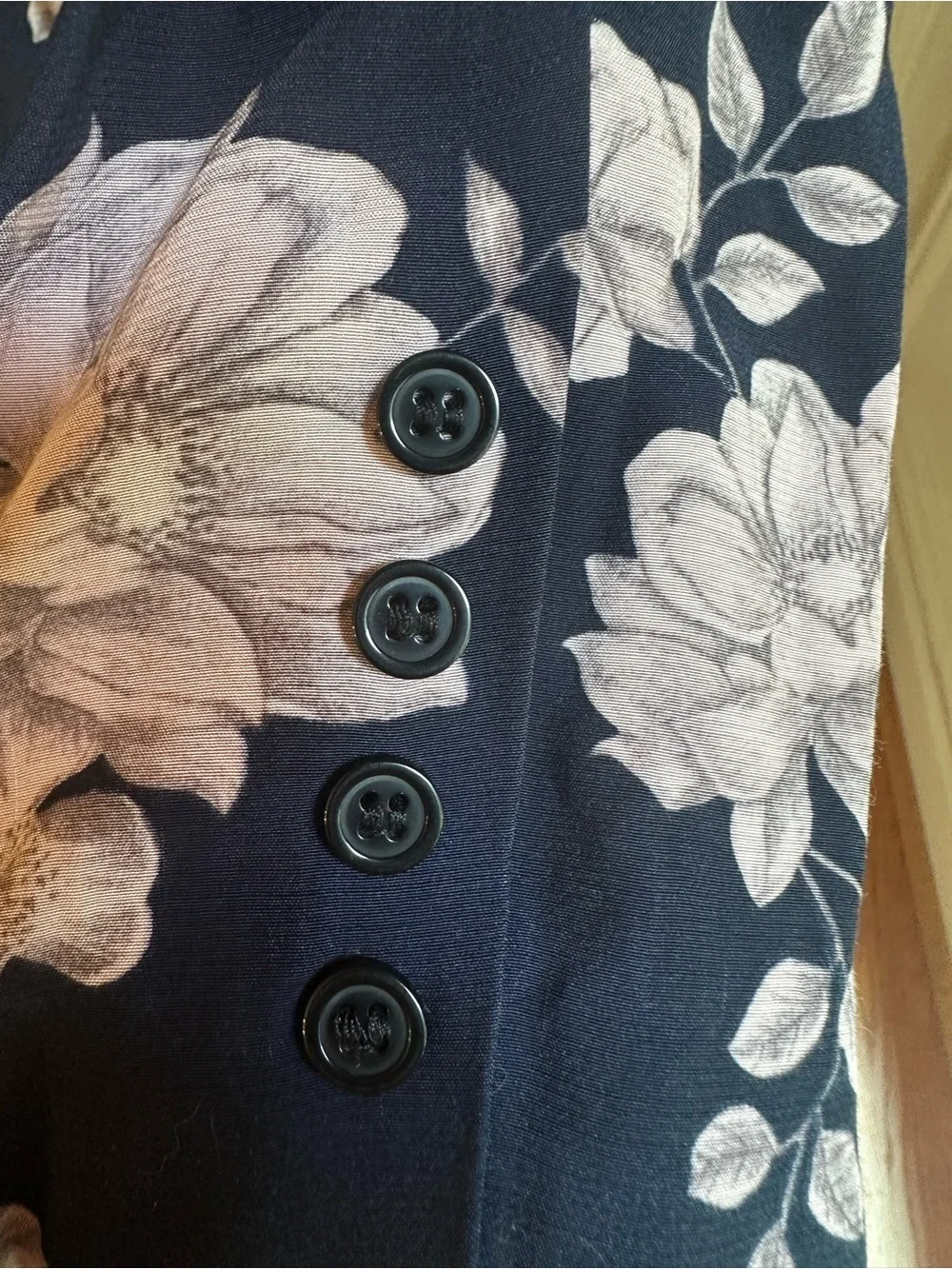 MARISSA WEBB Navy Blue Pink Floral Wrap Ruffle Dress